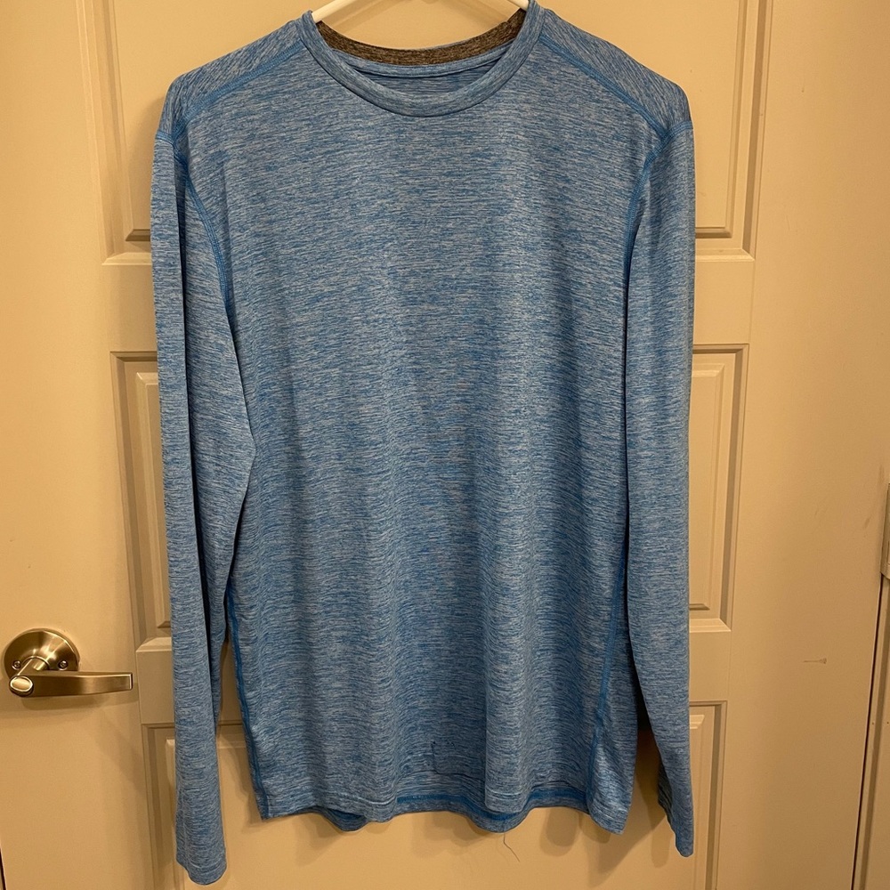 Men’s Blue Champion Long Sleeve Athletic Shirt
